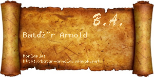 Batár Arnold névjegykártya